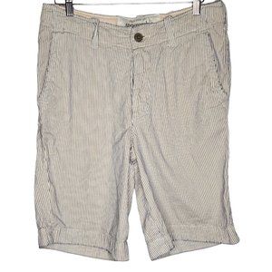 Abercrombie & Fitch 31 Beige / Blue‎ Striped Bermuda Casual Shorts 10" Inseam